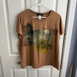 Appropriate Behavior brown short sleeve butterfly size 2X